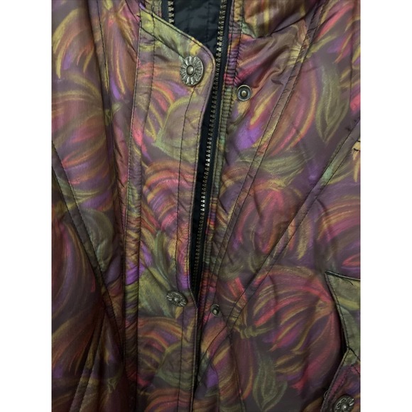 Edelweiss Vintage Women's Skiwear Yellowstone Camouflage Small Hibiscus Jacket - Picture 12 of 12